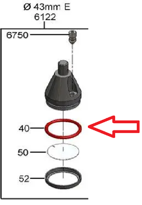 Кольцо уплотнительное Franke ( 36,09*3,53 ) Outlet Piston 43MM 1T310382 фото