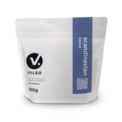 Кава зернова Valeo «Scandinavian blend» (100% арабіка), 0,25 кг SB100A025 фото