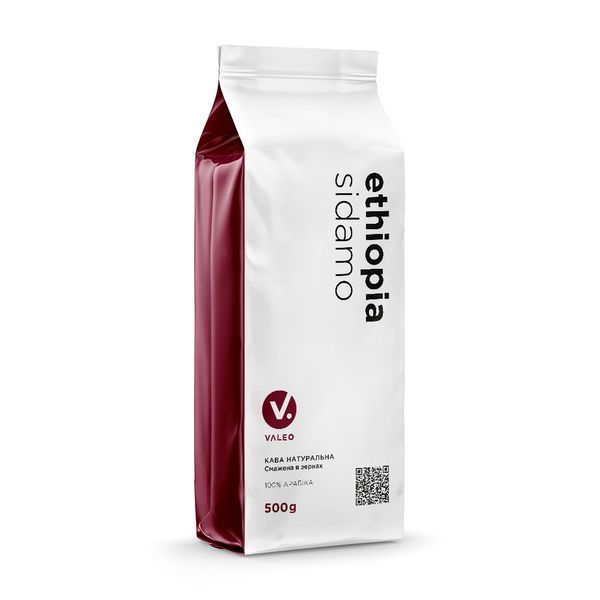 Кофе зерновой Valeo &laquo;Ethiopia Sidamo&raquo; (100% арабика), 0,5 кг EFS100A05 фото