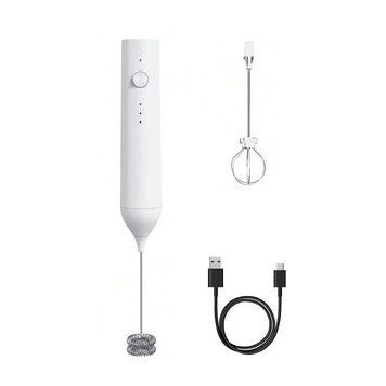 Акумуляторний електричний спінювач молока 2 в 1 Капучинатор Lecot MF-13 Milk Frother Білий  MF13 фото