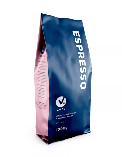 Кофе зерновой Valeo «Espresso» (50% арабика / 50% робуста), 1 кг E50A50R1 фото