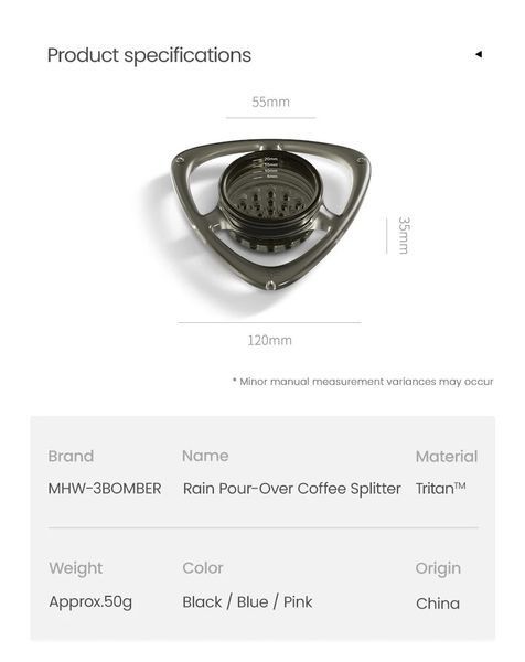 Розподільник води для пуровера MHW-3BOMBER Rain Coffee Splitter синій CF6683BL фото